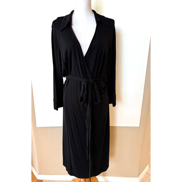 NWT Classic Black Wrap Dress Sz 1X Goth Y2K Career Classic - Picture 1 of 10